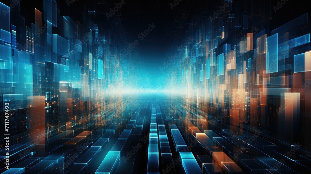 Aufkleber transferring data in a digital world abstract background