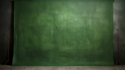 empty room with green wall, interior design.