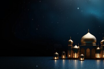 Fototapeta na wymiar Ramadan celebration background with empty copy space Generative Ai