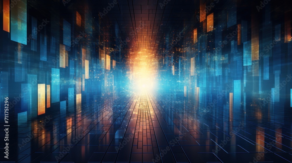 Poster transferring data in a digital world abstract background