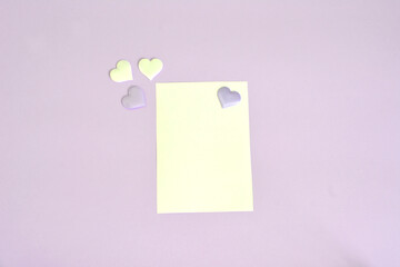 valentine card with lilac background place for text