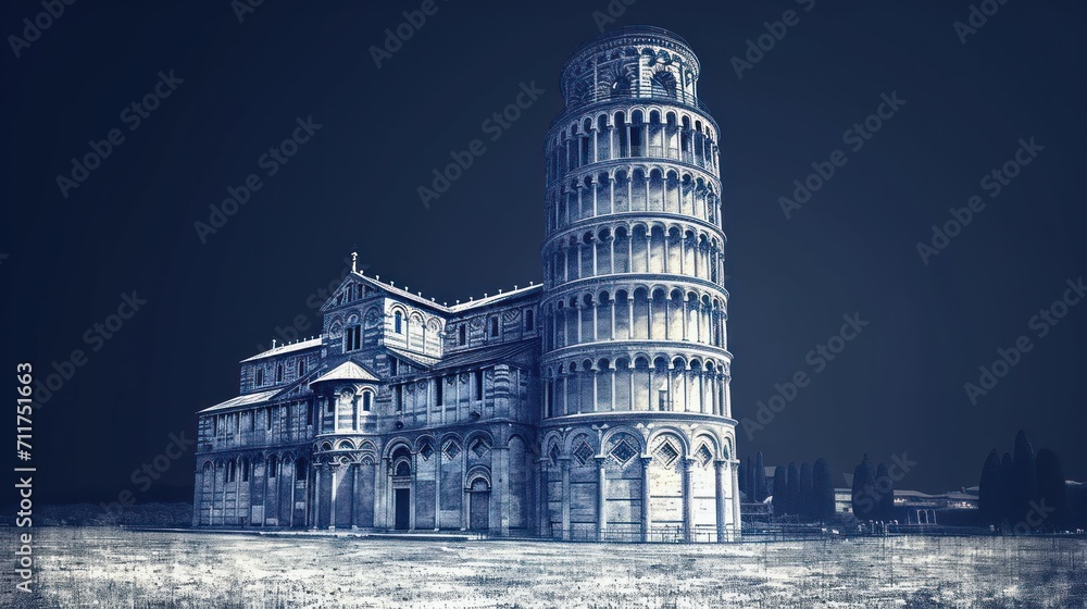 Poster a picture of a very tall building with a clock on the top of it's tower and a clock on the side of t