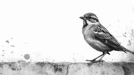  a black and white photo of a bird sitting on a ledge with a white wall behind it and a black and white photo of a bird sitting on top of a ledge.