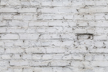 White brick wall for background or texture