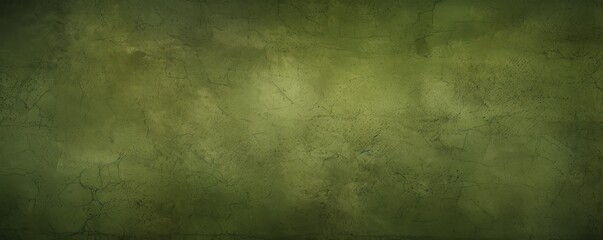 Fototapeta na wymiar Olive Green flat clear gradient background with grainy rough matte noise plaster texture