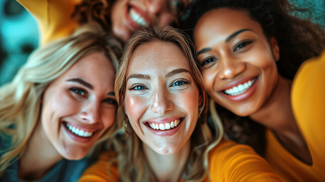 portrait of a smiling women with her frends