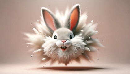 Joyful Easter Bunny Emergence in Pastel