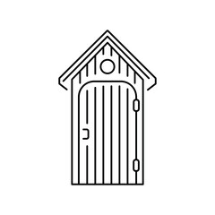 Compost toilet color line icon. Composting. Vector isolated element.