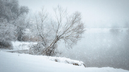 Obraz na płótnie Canvas Lake in winter