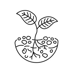 Mineral fertilizer color line icon. Composting. Vector isolated element.