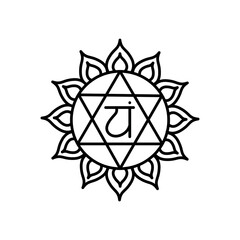 Anahata, heart chakra color icon.