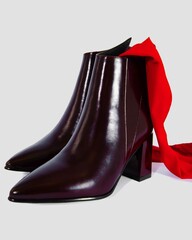 purple boots on a white background