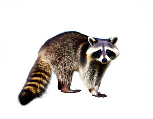 Obraz premium Waschbär isoliert auf weißen Hintergrund, Freisteller 