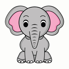 vector elephant cartoon isolated character