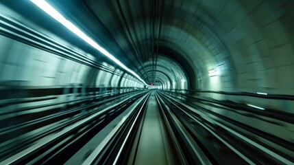 A seamlessly looping HD timelapse clip showing the view from the front of an underground train as it hurtles through tunnels and stations.   