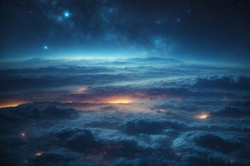 Fototapeta na wymiar night sky and clouds