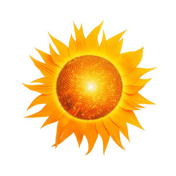 abstract sun icon isolated on transparent and white background. Generative ai