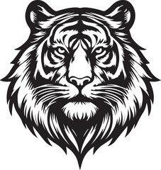 Beautiful Tiger Head Vector Illustration