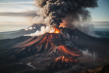 volcano eruption volcano - obrazy, fototapety, plakaty