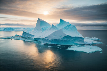 Fototapeta na wymiar iceberg and coast landscape background 