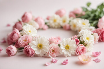 circle shaped wreath of flowers	