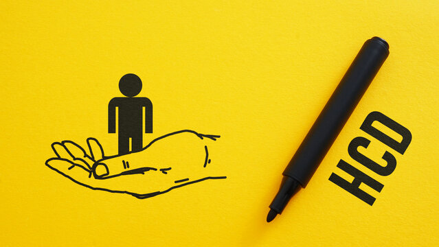 Human centered design HCD is shown using the text