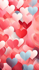 Valentine's Day card. Red hearts background