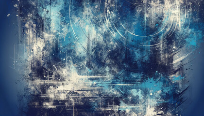 abstract dark blue white light blue rustic grunge urban background with rays