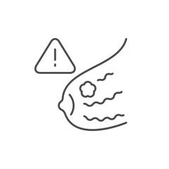 Breast cancer line outline icon