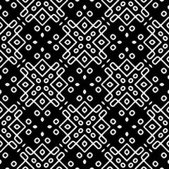 Black figures on a whire background. Seamless texture for fashion, textile design,  on wall paper, wrapping paper, fabrics and home decor. Simple repeat pattern.