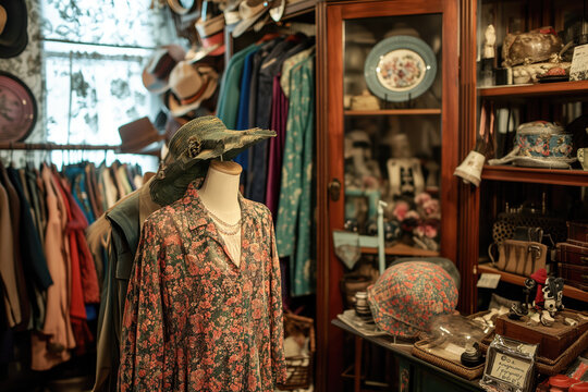 Vintage thrift store that showcase the eclectic mix of items available