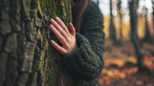 person hugging a tree generative ai
