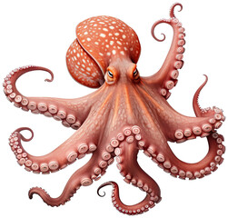Obraz premium octopus with vibrant color transparent background isolated PNG