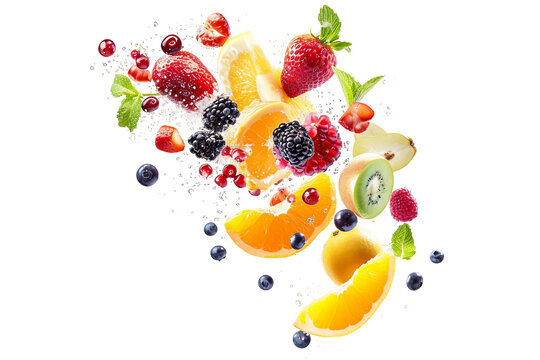 Art of Fruit Movement Isolated on a Transparent Background