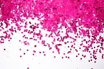 Pink Confetti on White â€“ Festive Celebration Decoration for Parties, Events, and Special Occasions, Hot pink glitter scattered randomly across a cool white backdrop, AI Generated