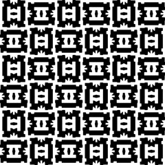 Abstract black figures on a whire background. Seamless texture for fashion, textile design,  on wall paper, wrapping paper, fabrics and home decor. Simple repeat pattern.