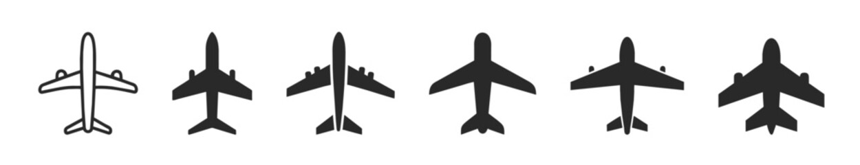 Plane icon set. Airplane icon vector. Aircrafts flat style