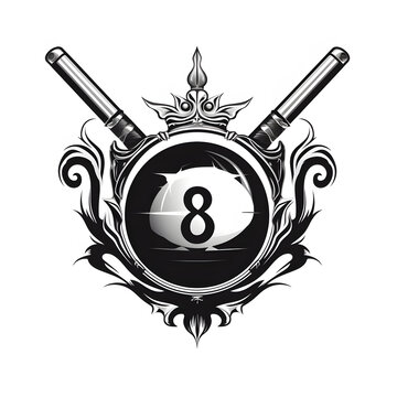 a logo with a number and swords