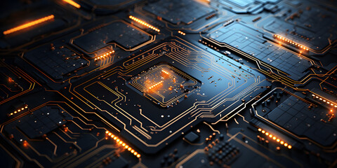 a close up of a circuit board - Powered by Adobe