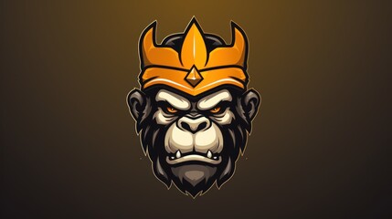 Fototapeta premium King kong mascot logo background AI generated image