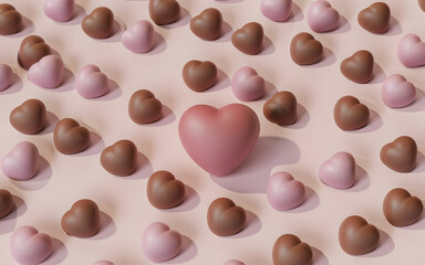 Fototapeta premium Sweet Heart of Love Valentine Day Background