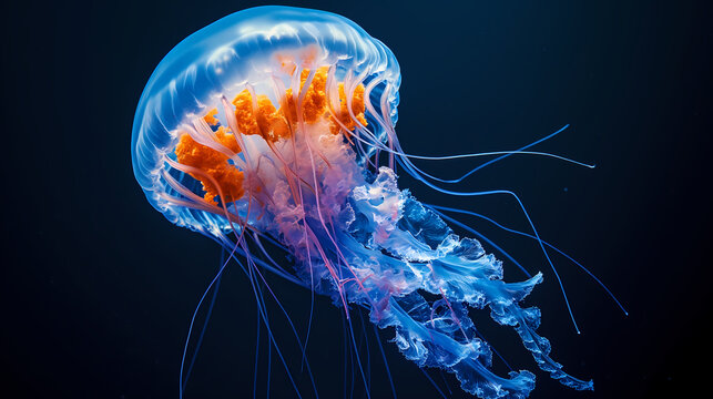 Qualle in der Tiefsee, jellyfish, deap sea, wallpaper, background, hintergrund