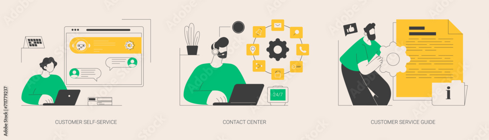 Poster user support abstract concept vector illustrations.