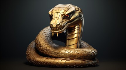 3d snake mascot logo background AI generated image