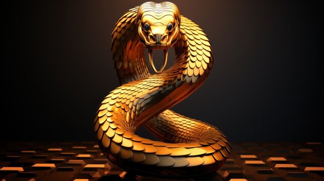 3d snake mascot logo background AI generated image