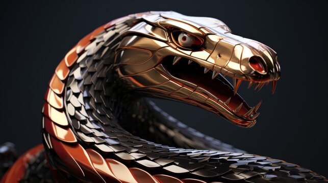 3d snake mascot logo background AI generated image