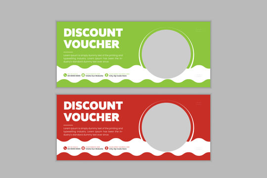 Gift Voucher template design sale coupon code promotion.