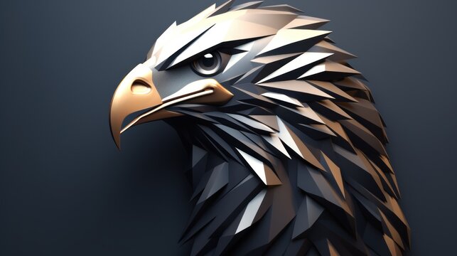 3d eagle mascot logo background AI generated image