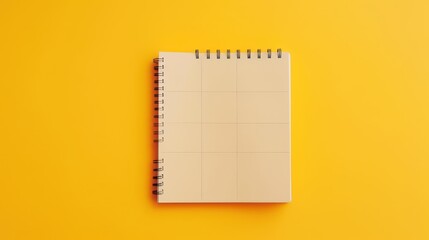 Notebook with date, yellow background AI generated image