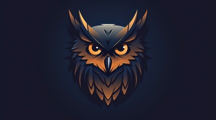 Owl head mascot logo background AI generated image